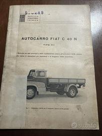Manuale uso e manutenzione Autocarro Fiat C40N