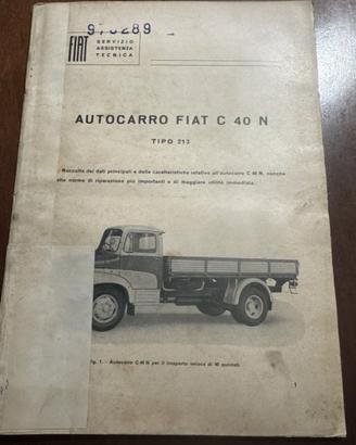Manuale uso e manutenzione Autocarro Fiat C40N