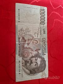 Banconota da 100000lire Caravaggio 