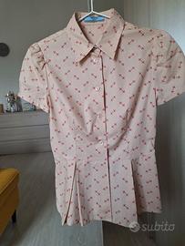 Camicia Prada rosa a maniche corte – 100% cotone –