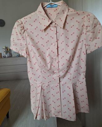 Camicia Prada rosa a maniche corte – 100% cotone –