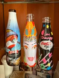 Lotto 3 bottiglie Coca-Cola e Ceres Art