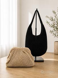 Borse ad uncinetto modello clutch e spalla