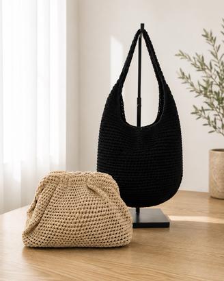 Borse ad uncinetto modello clutch e spalla