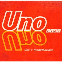 LIBRETTO USO E MANUTENZIONE FIAT UNO I°SERIE TURBO