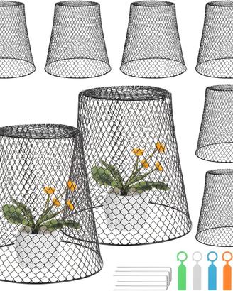 10 campane da giardino per piante, in metallo, per