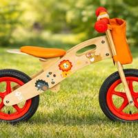 Bicicletta per Bimbi in legno naturale con animale