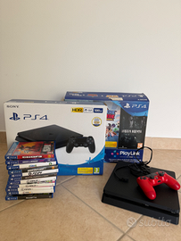 ps4 slim 500gb + 12 giochi fisici + pad originale