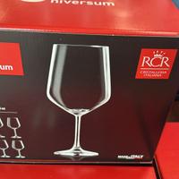 set di sei calici per vino e acqua 