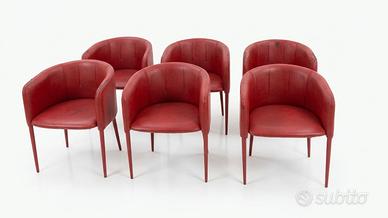 poltrone 6 pezzi sedie ufficio casa panche pelle