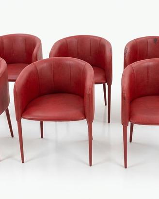 poltrone 6 pezzi sedie ufficio casa panche pelle