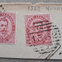 Francobolli Umberto I^ su frammenti e su buste