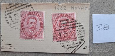 Francobolli Umberto I^ su frammenti e su buste