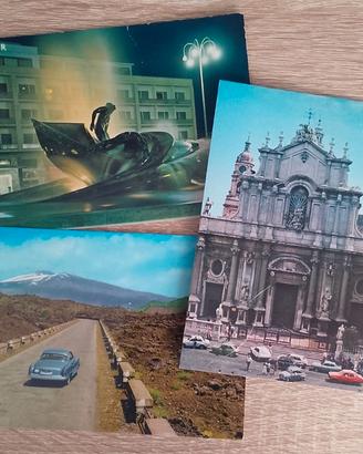 3 Cartoline d'Epoca Catania e Vulcano Etna Anni 60