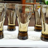 5 bicchieri in vetro fumé  vintage originali per i