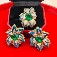 Set vintage orecchini e anello firmati