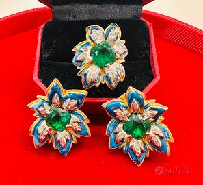 Set vintage orecchini e anello firmati