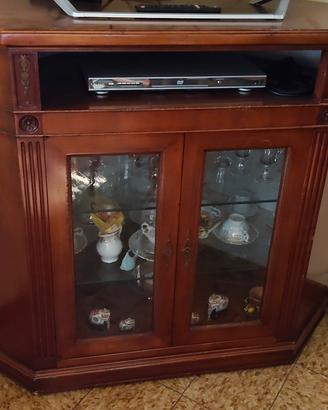 credenza angolare porta TV con vetrina