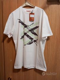T-shirt Missoni bianca con disegni  neri e verdi