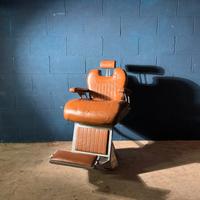 Poltrona barber shop barbiere cuoio vintage design