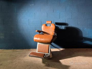 Poltrona barber shop barbiere cuoio vintage design