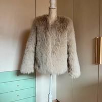 Giacca in eco-pelliccia beige