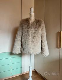 Giacca in eco-pelliccia beige