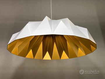 Lampadario Led cupola D.55 acrilico oro/bianco