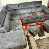 Divano letto angolare grigio  pouf contenitore