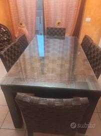 Completo tavolo etnico+ 6 sedie RIBASSATO 