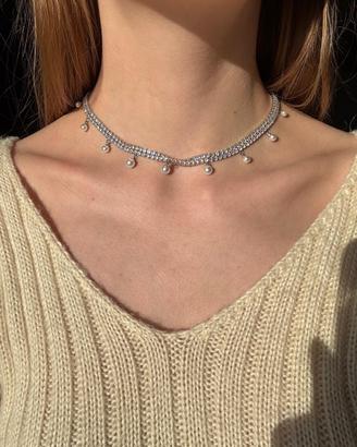 Collana Swarovsky con pendenti e perle