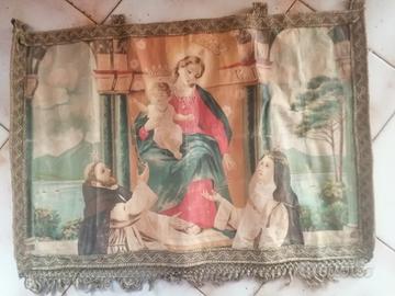 Arazzo sacro Madonna del Rosario dim. 72x 52