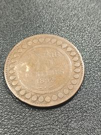 moneta 10 centesimi 1892 -  Tunisia