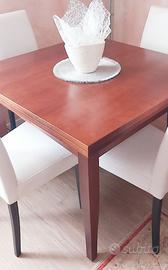 Tavolo in noce a libro 100x100 allungabile cm 200