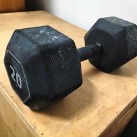 Dumbell Manubrio testa esagonale gommato 20 kg