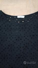 abito puro cotone in pizzo nero 