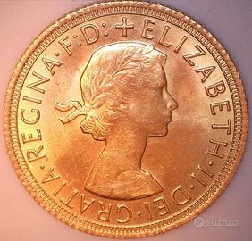 Sterlina Oro Regina Elisabetta II Fiocchetto 1967