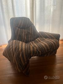 Poltrona design anni 70 Saporiti