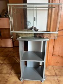 Teca / Terrario in vetro con mobile e accessori