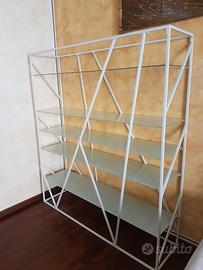 Libreria scaffale metallo bianco vetro Semeraro
