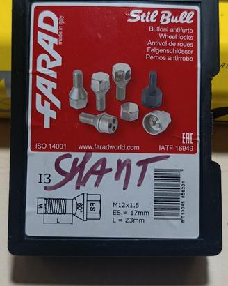 Bulloni antifurto FARAD per smart