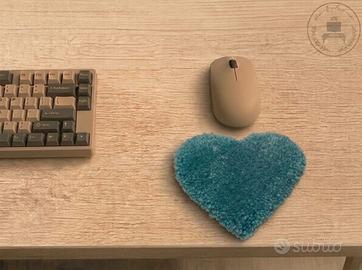 poggiapolsi per mouse trapuntato a forma di cuore