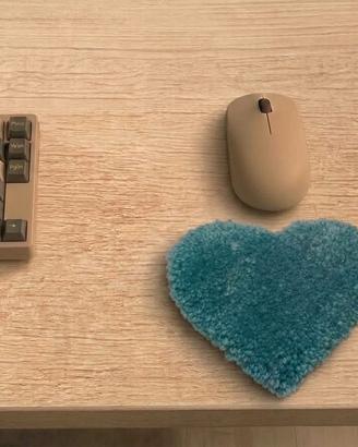 poggiapolsi per mouse trapuntato a forma di cuore