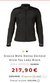 Giacca da moto Dainese donna Alice Tex Lady tg 44