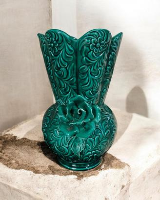Vaso Vintage Ceramica Siciliana C.S. Verde