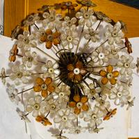 Lampadario d’epoca a filo in vetro di murano