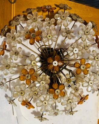 Lampadario d’epoca a filo in vetro di murano