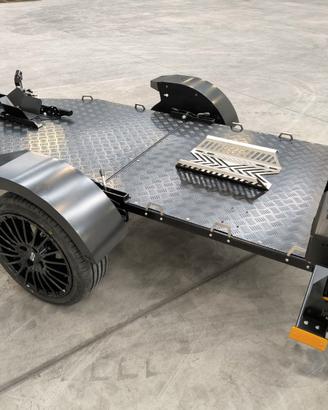 Rimorchio abbassabile porta moto Total Black