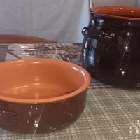 pentola e terrina in terracotta