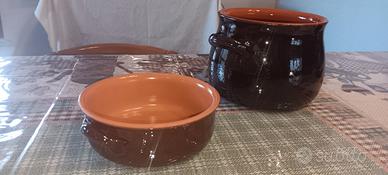 pentola e terrina in terracotta